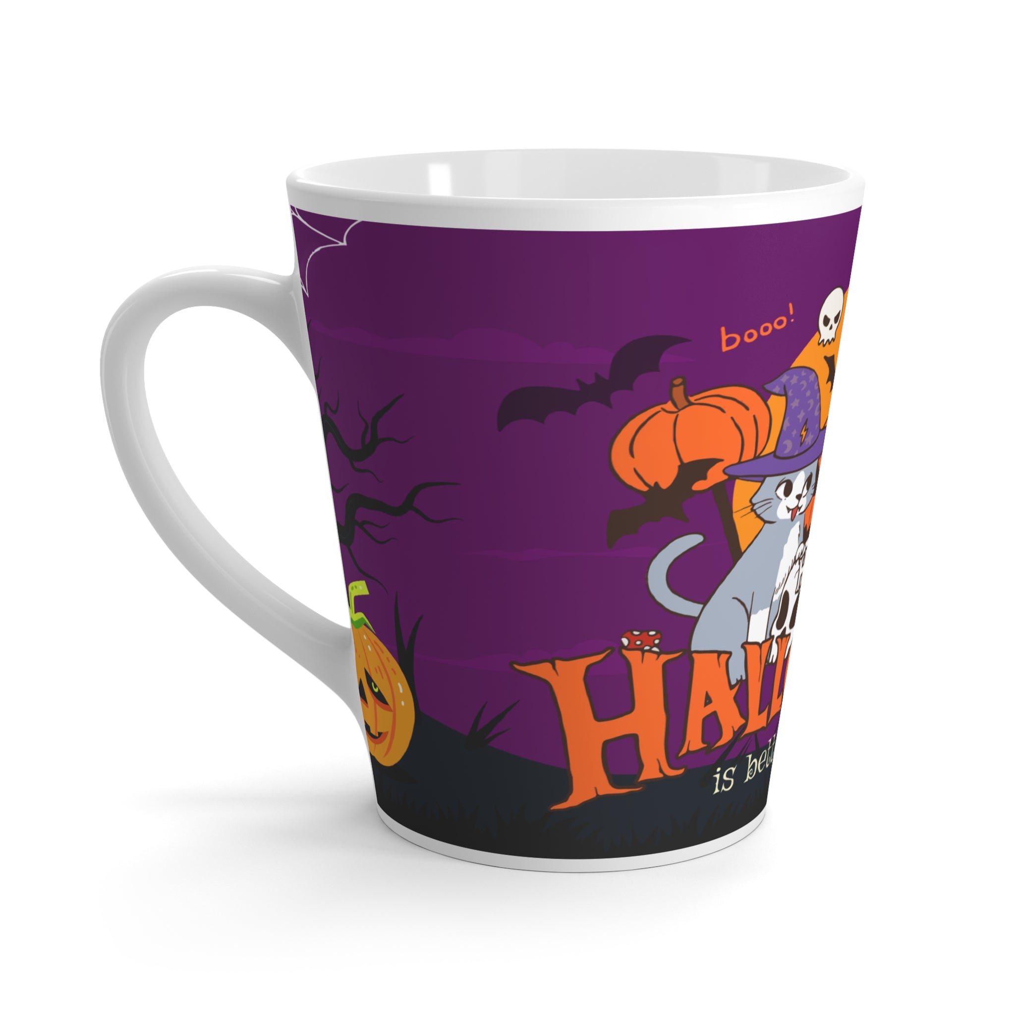 Happy Halloween is Better with Cats | Latte Mug